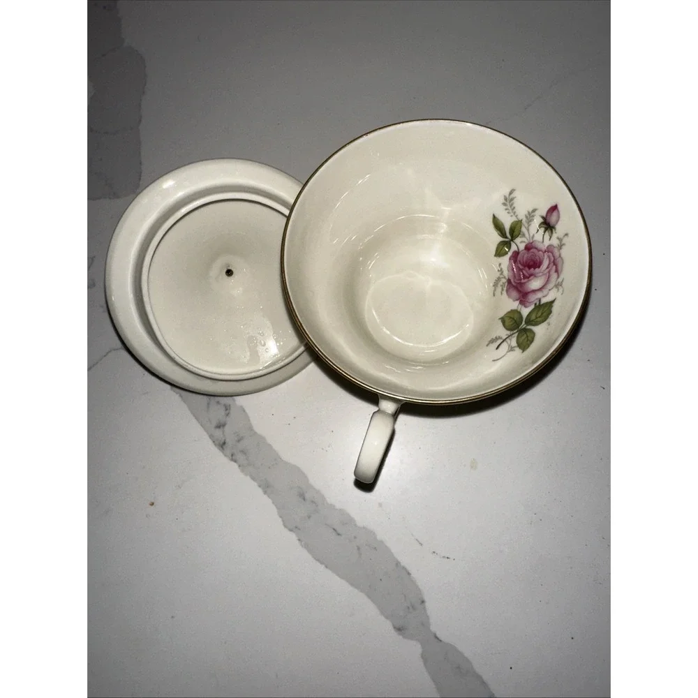 Rosenthal‎ pompadour germany porcelain Rose Gold Tea Cup With Lid